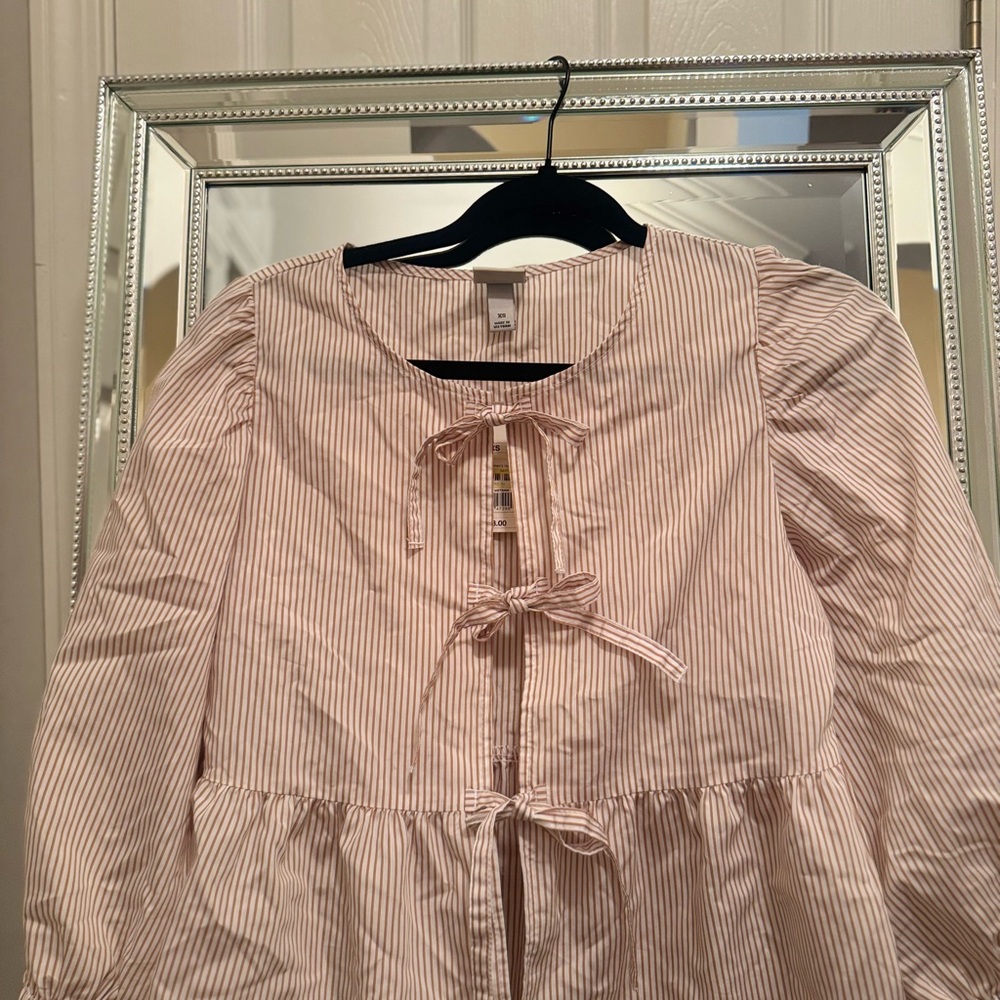 a new day Tan Tie Front Blouse